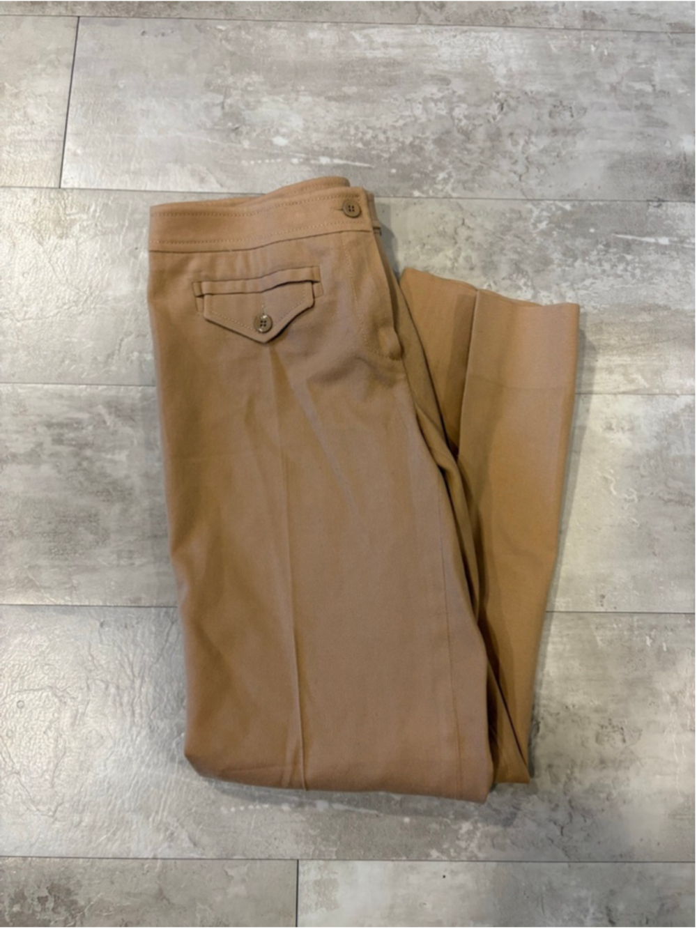 Valentino Roma Camel Wool Trousers Size 42 Italy Straight Leg Pants